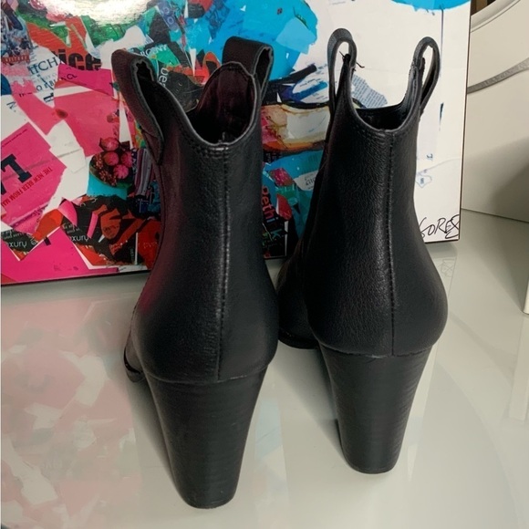 Lucky Brand Leather Western Boots in Black - Picture 5 of 9